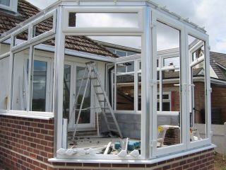 conservatory being built