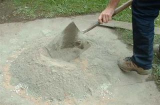 Mixing cement by hand