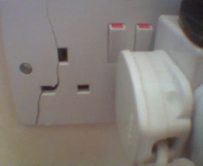 damaged electrical socket