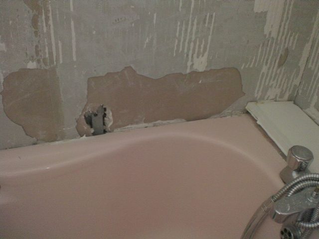 a couple of holes need filling over bath