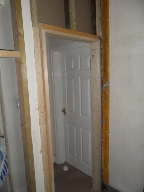 Door casings for new kitchen door entry