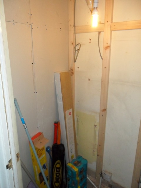 Downstairs WC ready for boarding and plastering, then fitting out