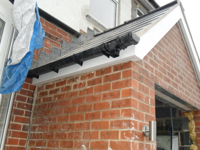 Guttering in place