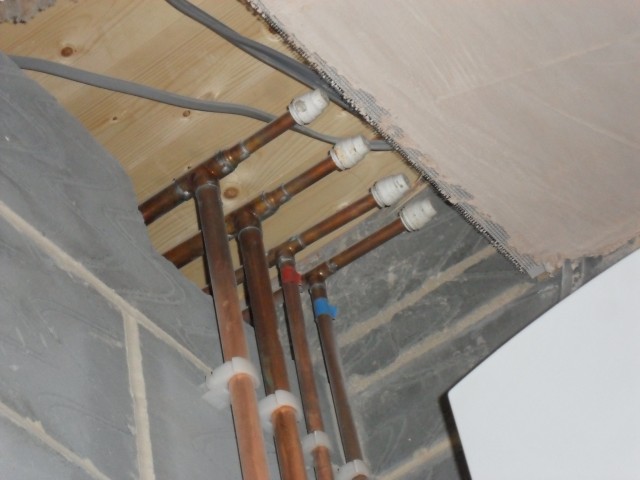 Pipework in place ready for the en suite