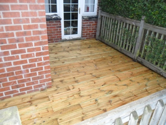 The small replaced original decking area.