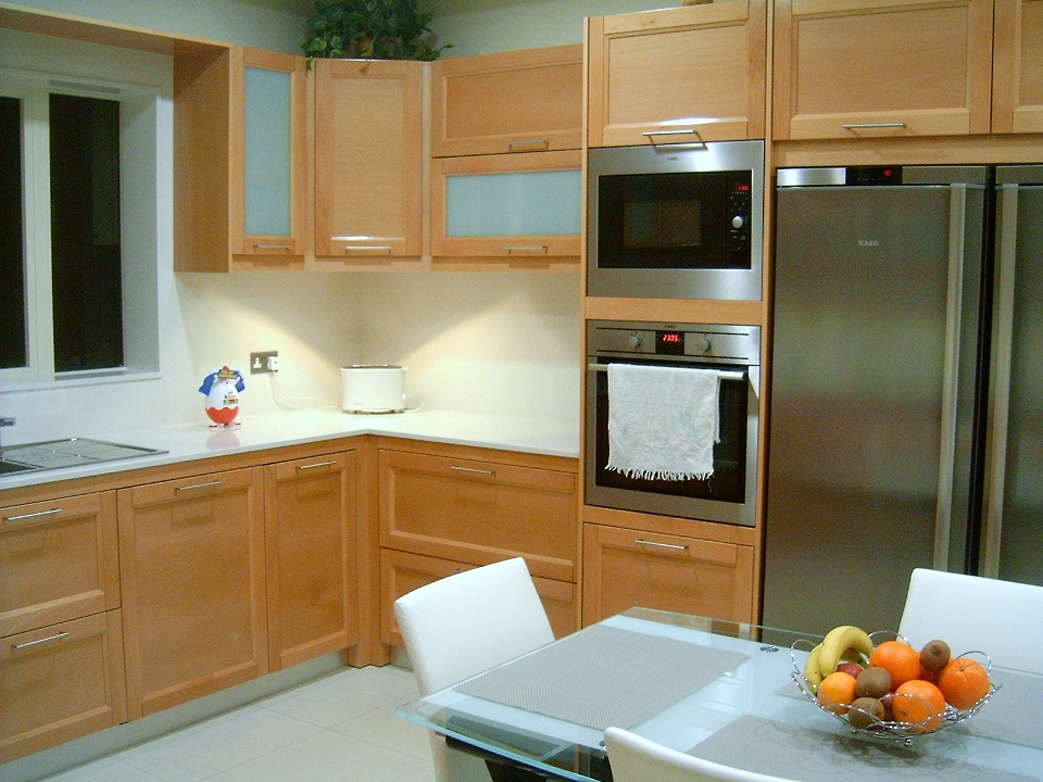 this pic shows the new cupboards and appliances.