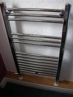 Installed towel radiator